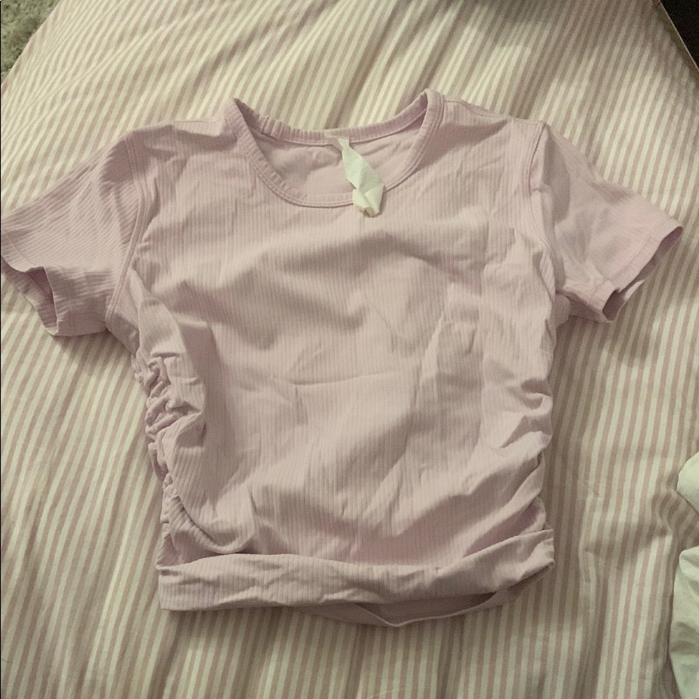Soft Pink Ruched Tee